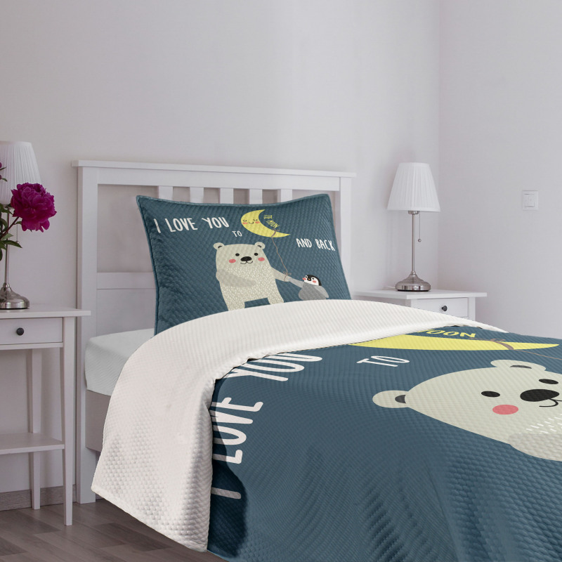 Teddy Bear Penguin Bedspread Set