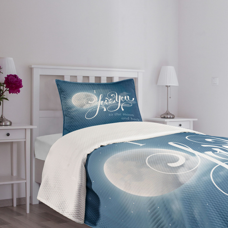 Night Sky Full Moon Bedspread Set