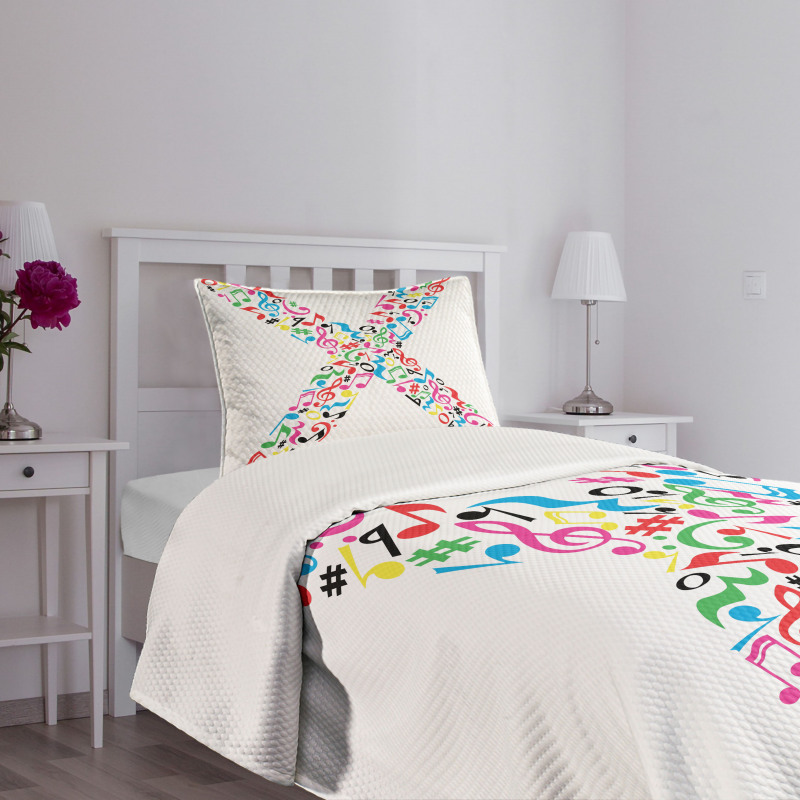 Vibrant ABC Musical X Bedspread Set