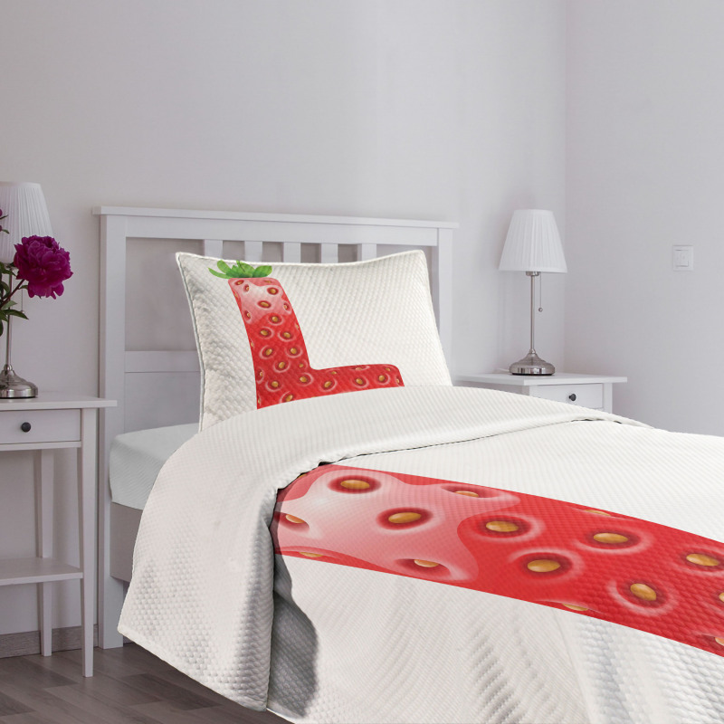 Ripe Strawberry Letter Bedspread Set