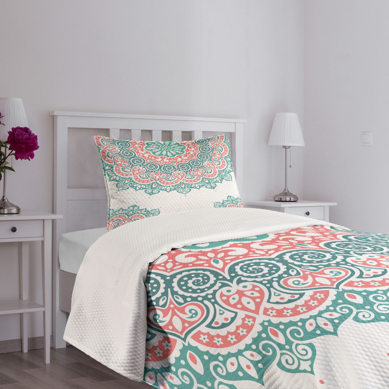 Soft Toned Mandala Asian Bedspread Set