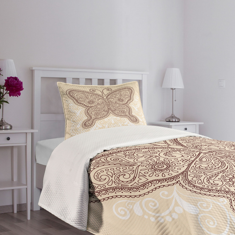 Ornament Abstract Butterfly Bedspread Set