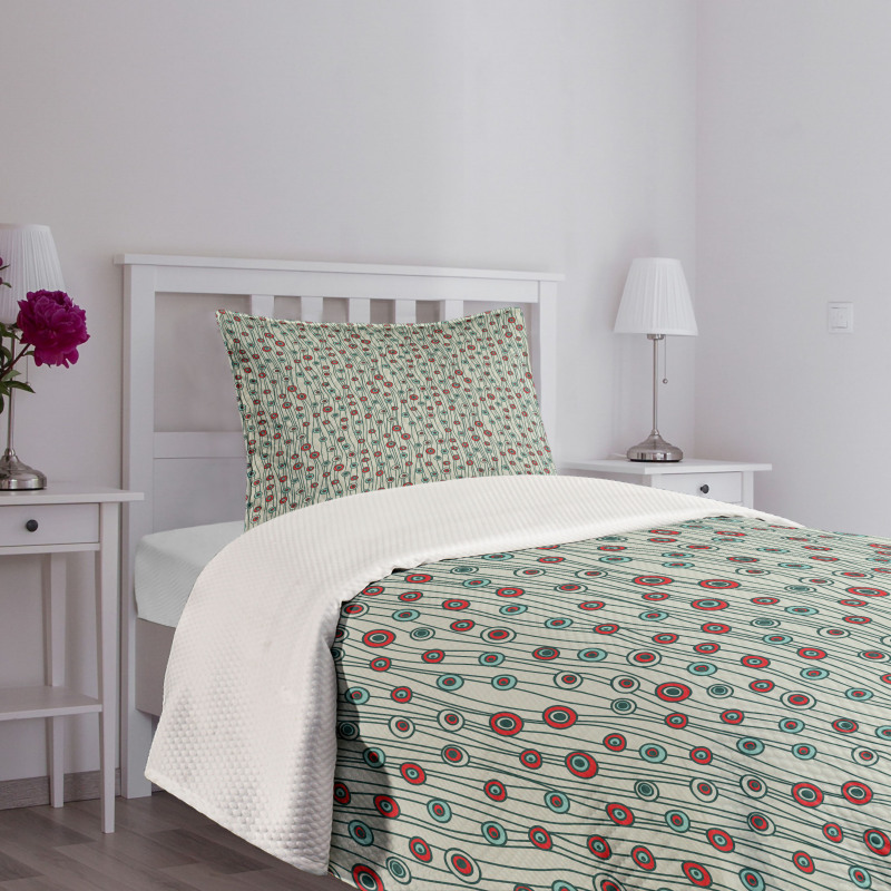 Thin Lines with Dots Bedspread Set
