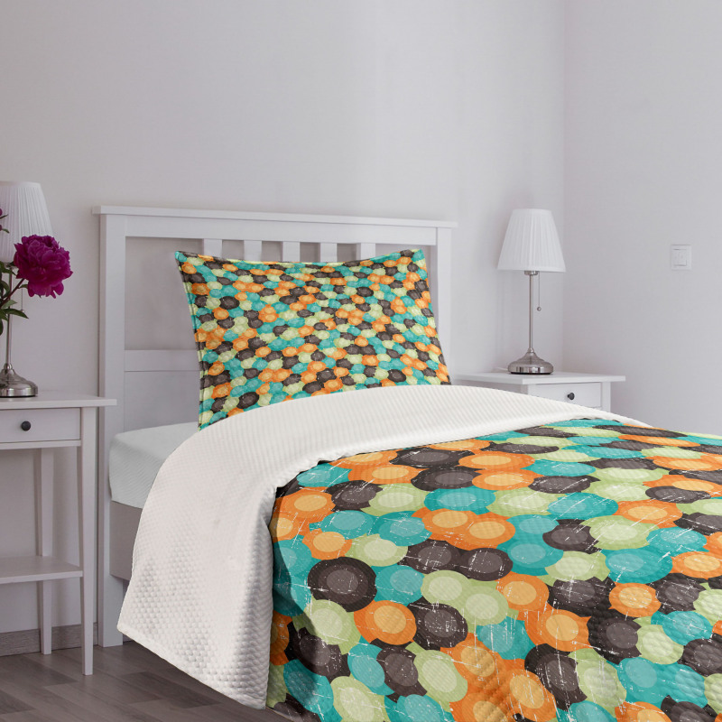 Vibrant Toned Circles Bedspread Set