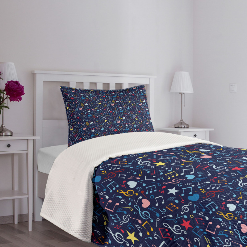 Rhythm in My Heart Design Bedspread Set