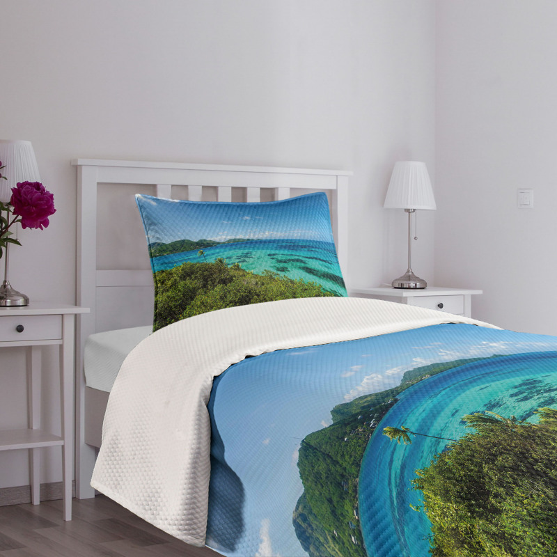 Green Trees Clear Water Bedspread Set