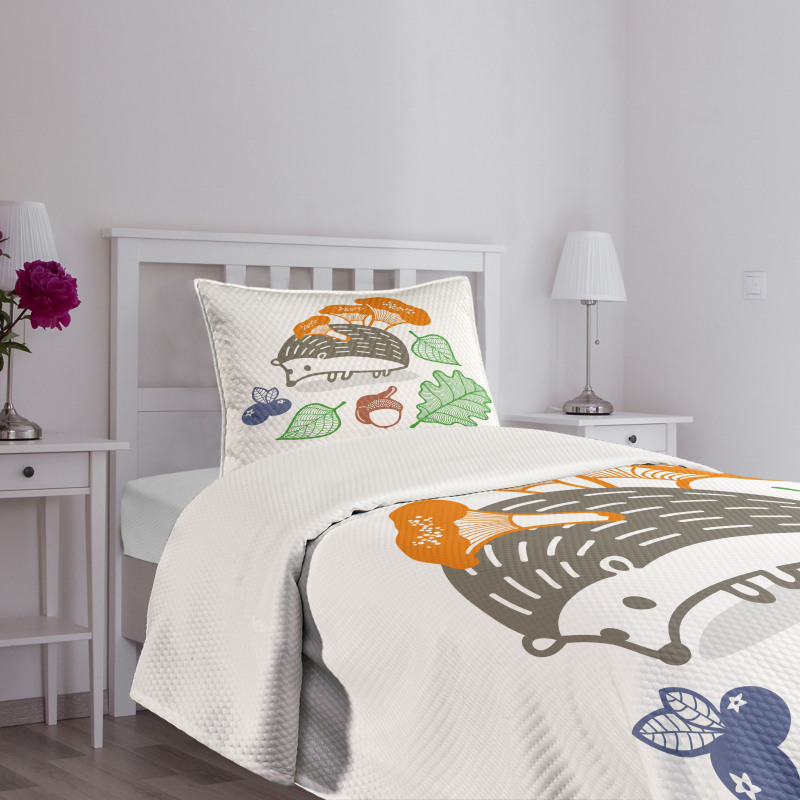 Colorful Animal Food Bedspread Set