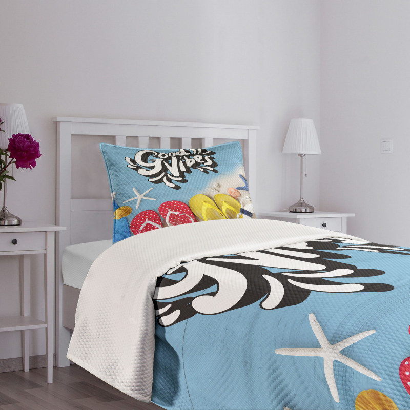 Flip Flops Summer Bedspread Set