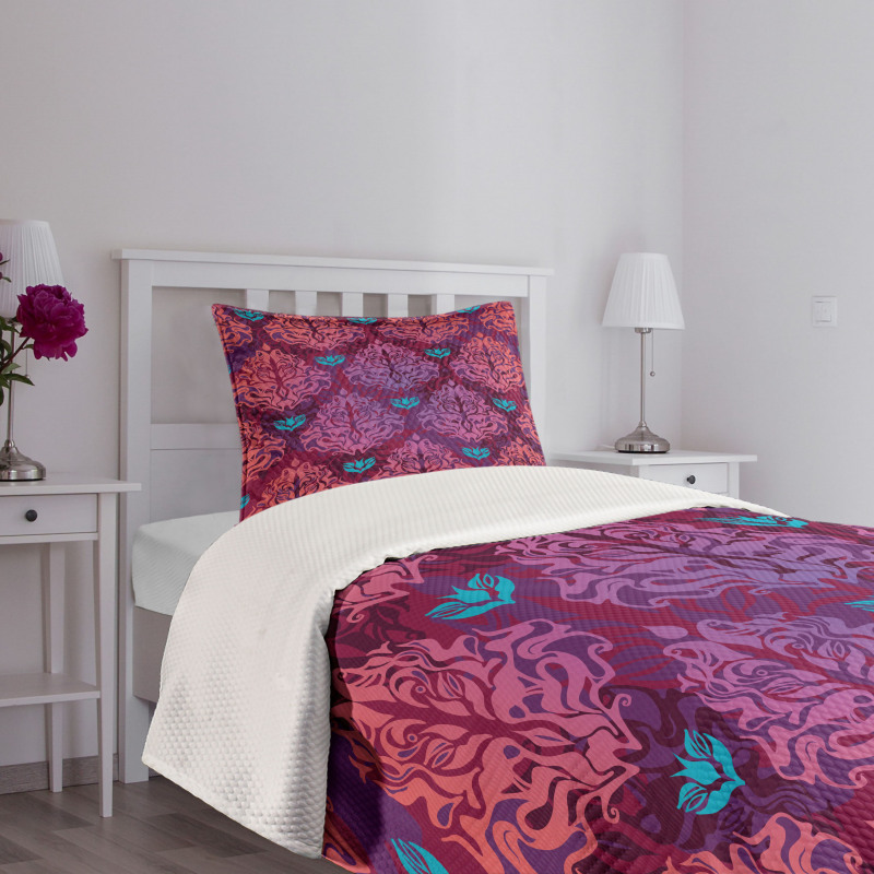 Natural Lilac Pattern Bedspread Set