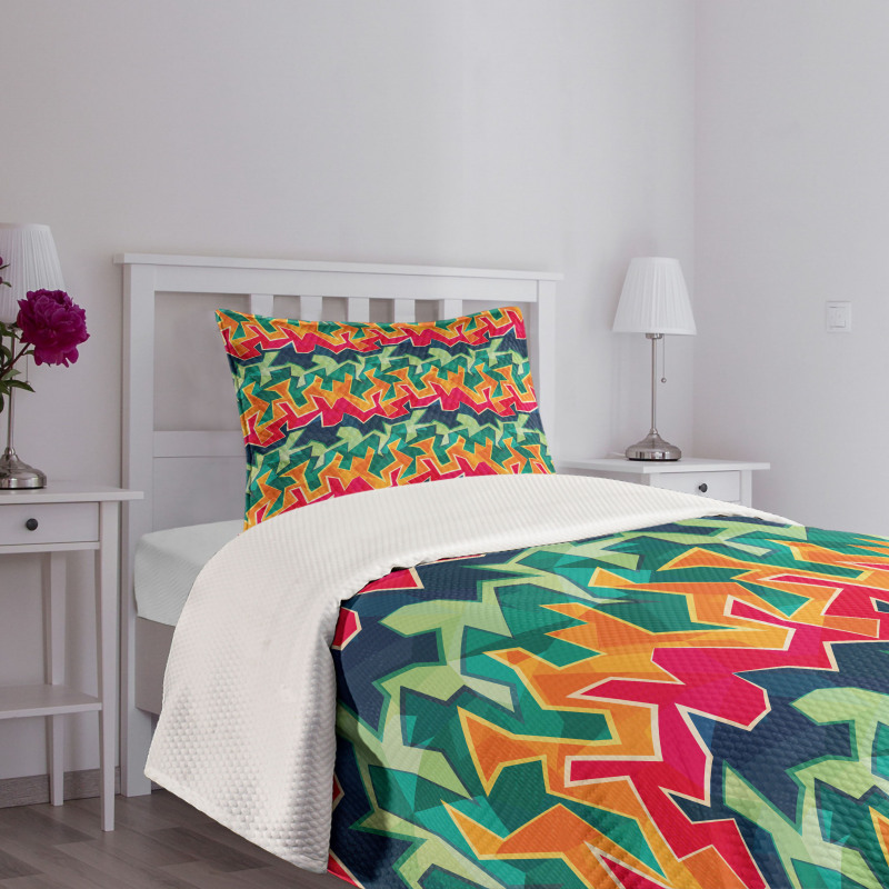 Crazy Funky Graffiti Bedspread Set