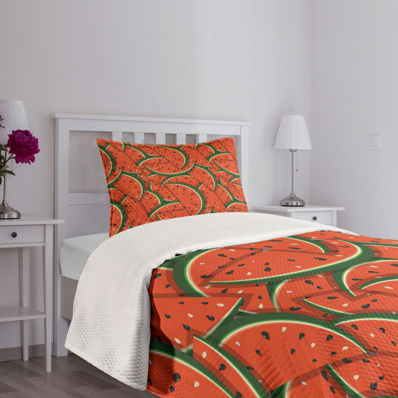 Yummy Watermelon Slices Bedspread Set