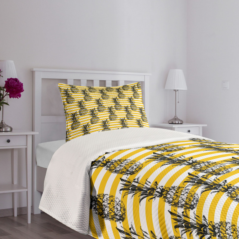 Modern Pineapple Motif Bedspread Set