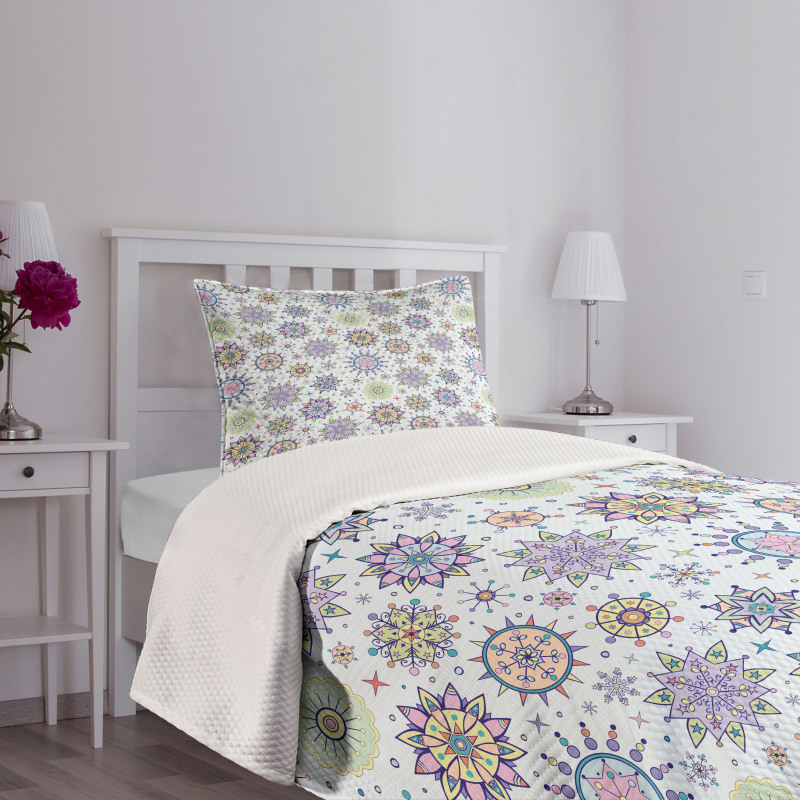 Pastel Floral Blizzard Bedspread Set