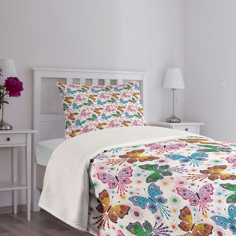 Floral Vibrant Ethnic Bedspread Set