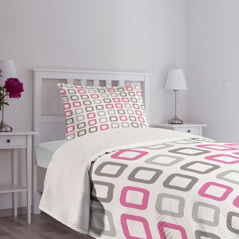 Square Frames Image Bedspread Set