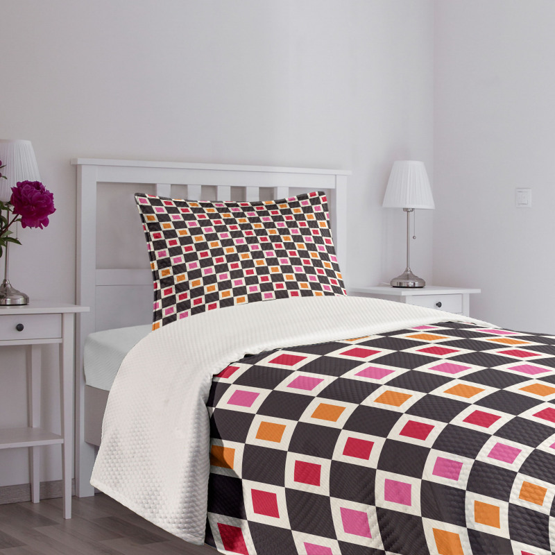 Grid Vivid Squares Bedspread Set