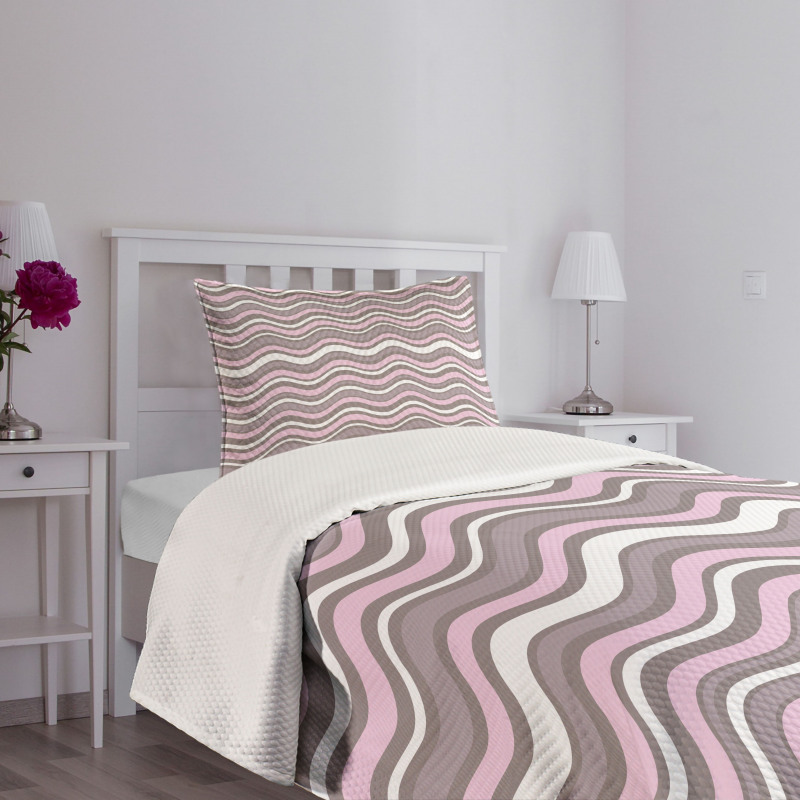 Wavy Stripes Nautical Bedspread Set