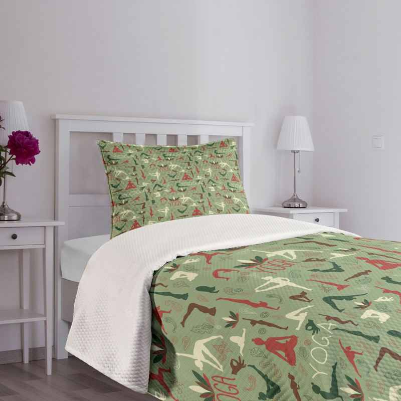 Lotus Seal Paisley Poses Bedspread Set