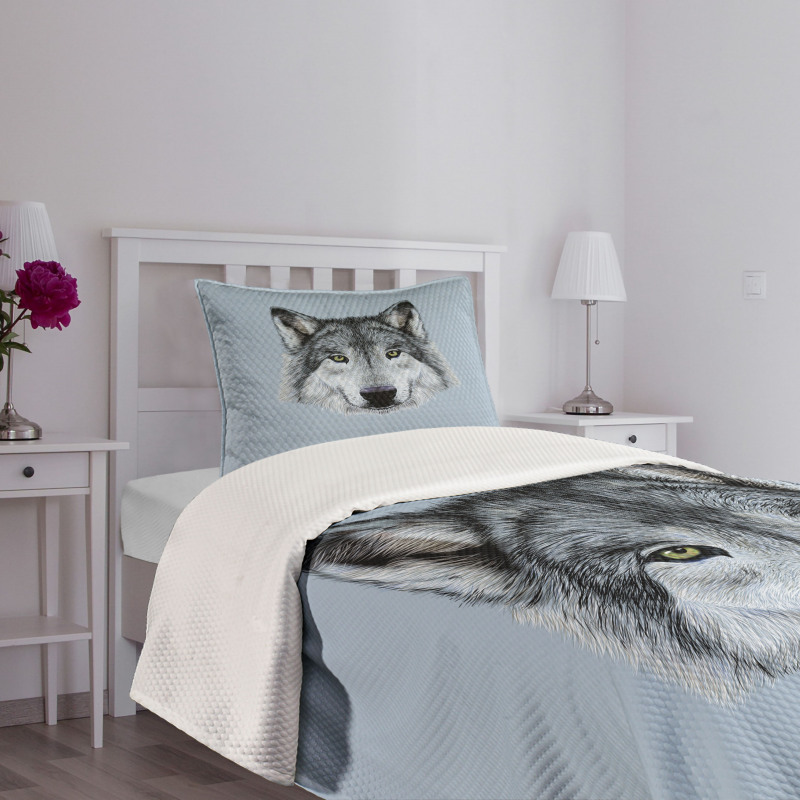 Detailed Canine Expression Bedspread Set