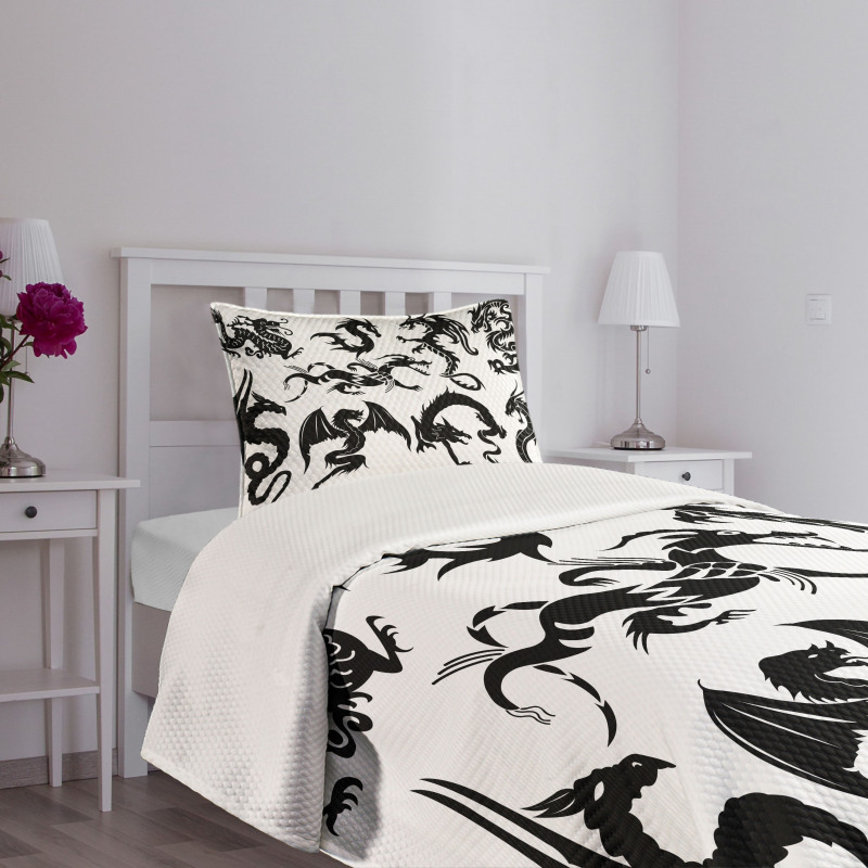 Oriental Monochrome Bedspread Set