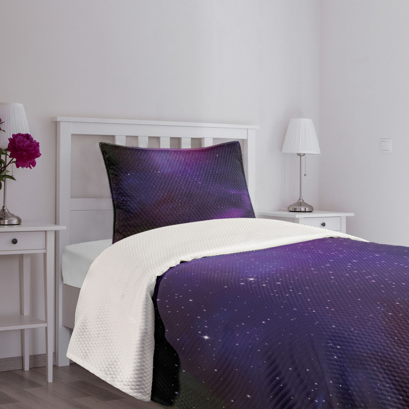 Galaxy Themed Nebula Star Bedspread Set