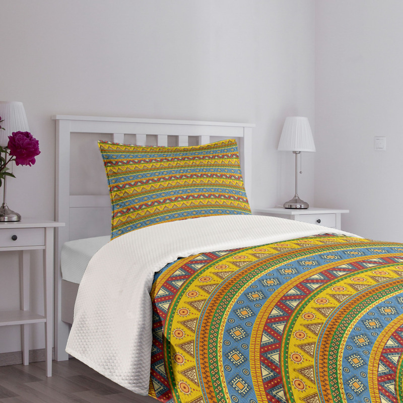 Native Aztec Borders Bedspread Set