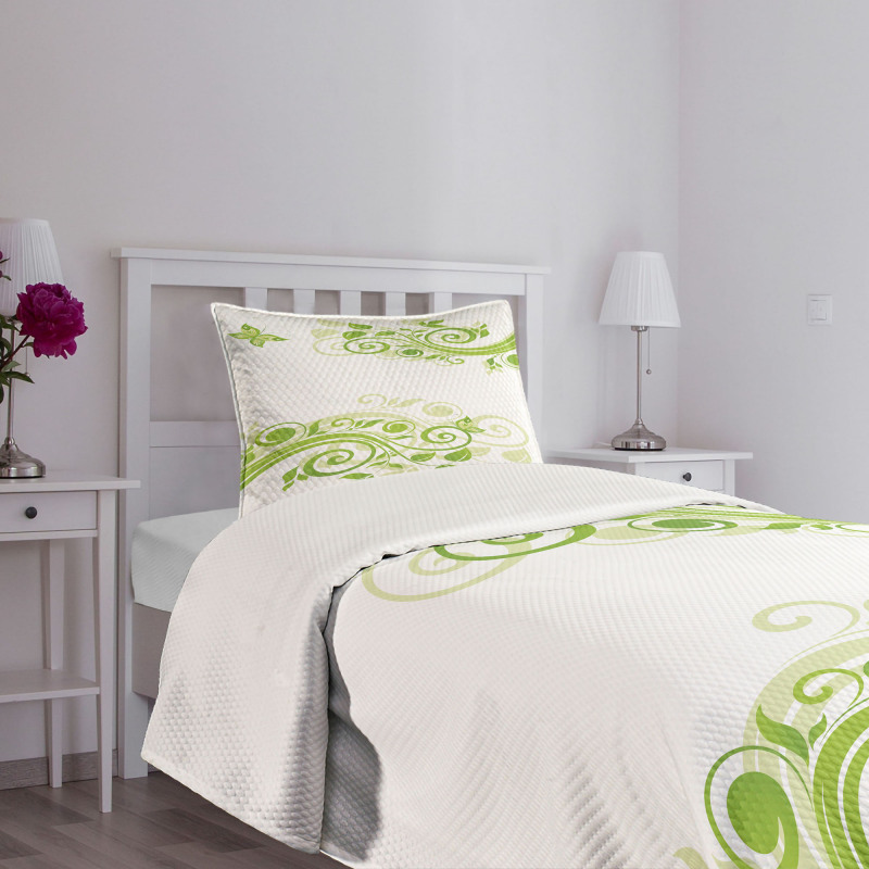 Floral Design Bedspread Set