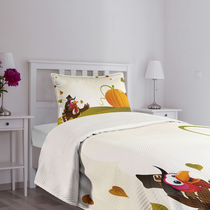 Happy Pilgrim Theme Bedspread Set