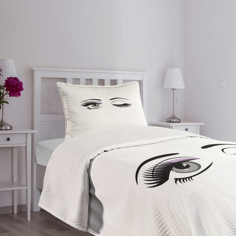 Flirting Winking Woman Bedspread Set