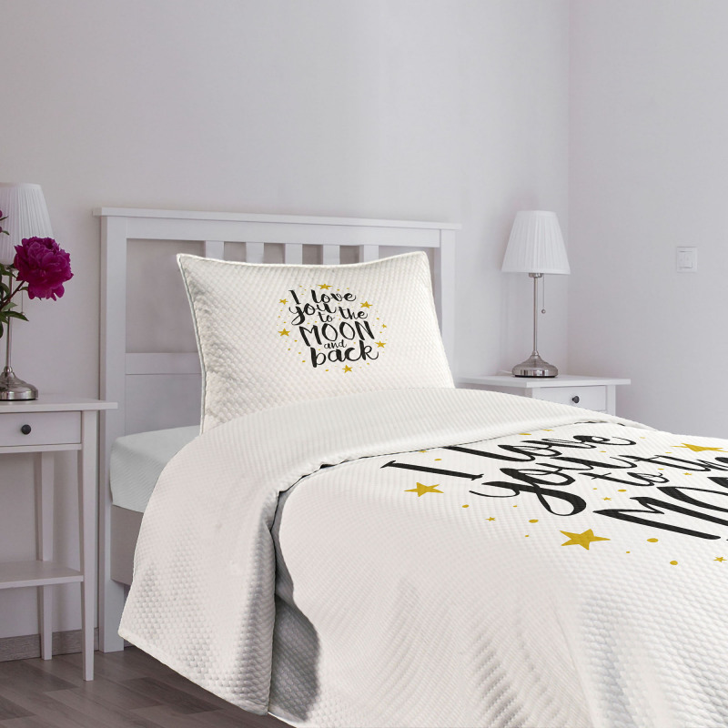 Doodle Stars and Words Bedspread Set