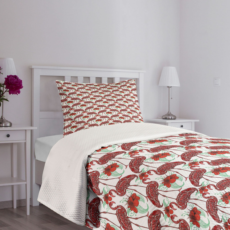 Floral Birds Bedspread Set