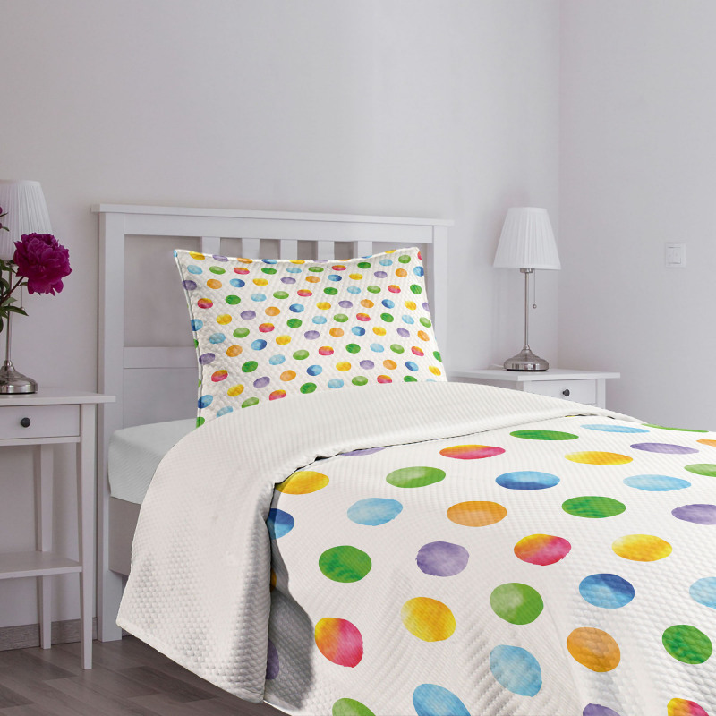 Abstract Polka Dots Bedspread Set