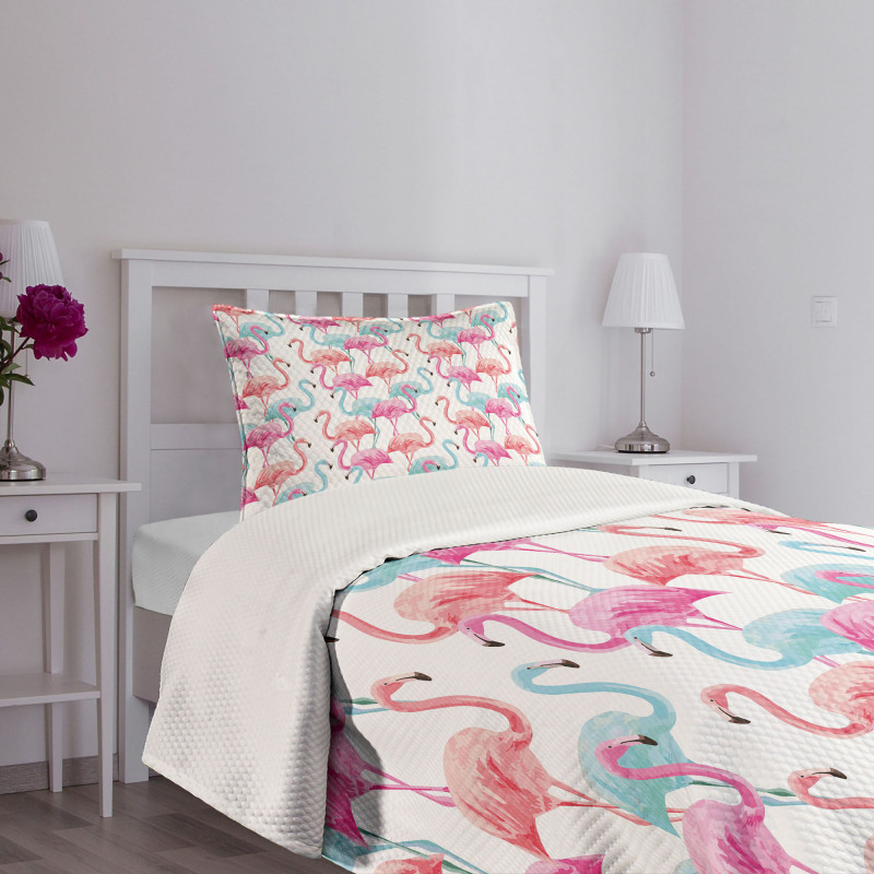 Hawaii Flamingos Bedspread Set