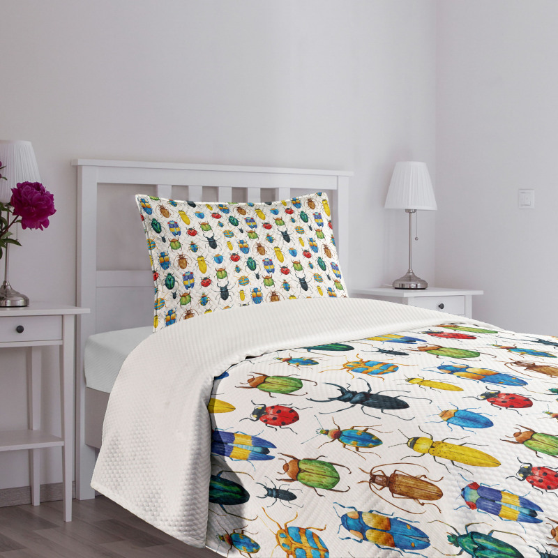 Colorful Insects Bedspread Set