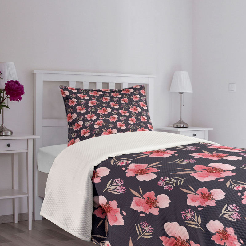 Pink Garden Flora Bedspread Set