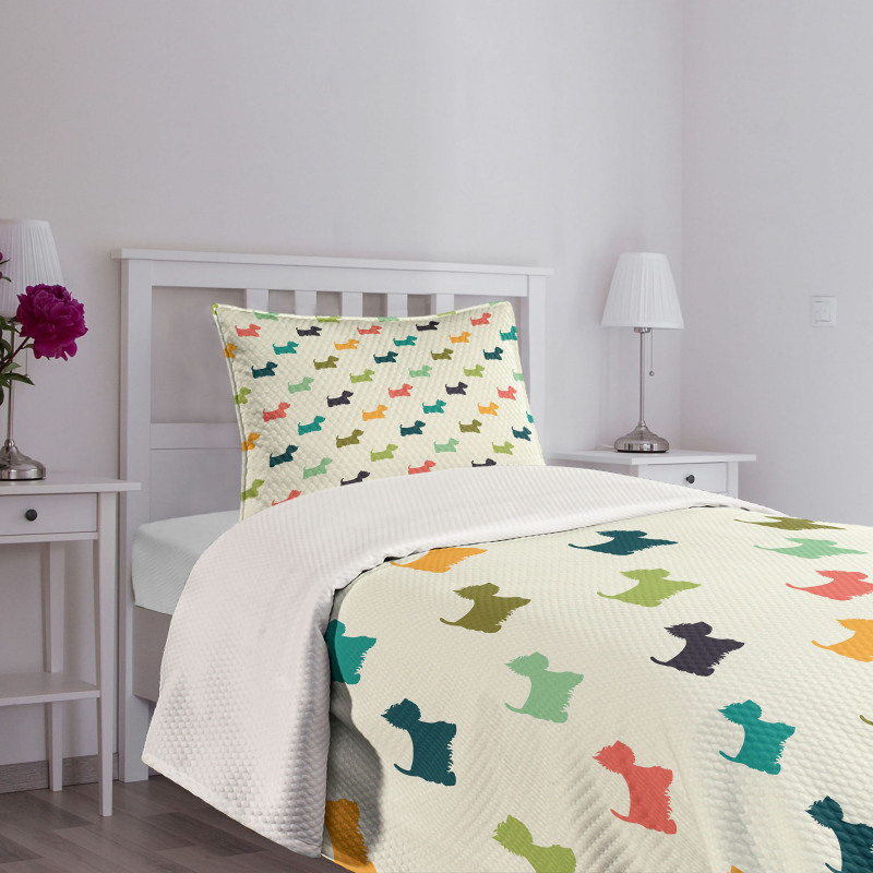 Polka Dot Terriers Bedspread Set