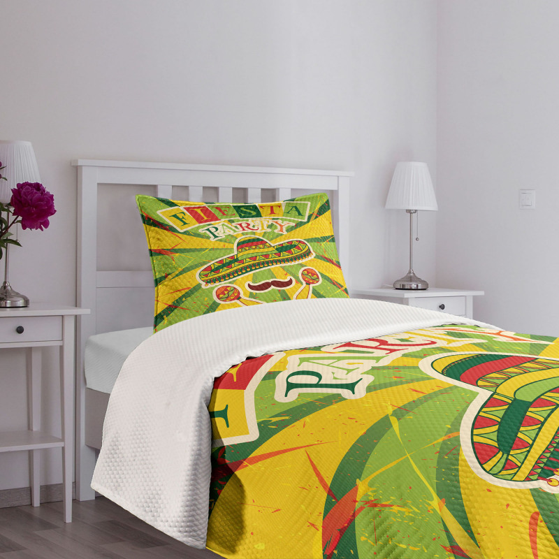 Maracas and Mustache Bedspread Set