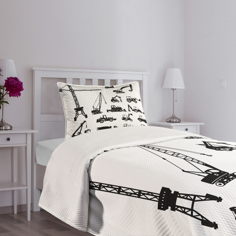 Black Trucks Set Bedspread Set