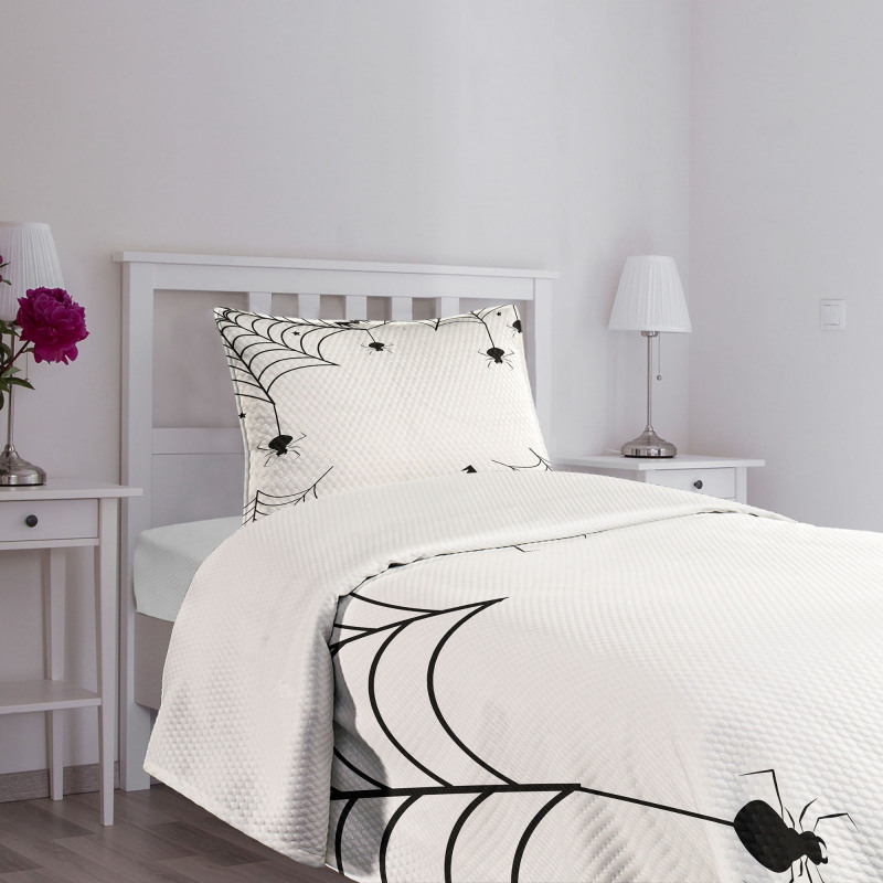 Spiders Bats Cobweb Bedspread Set