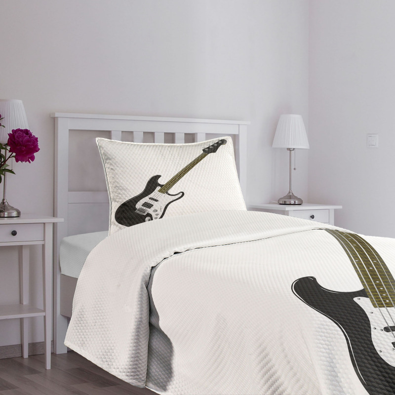 4 String Bass Music Bedspread Set