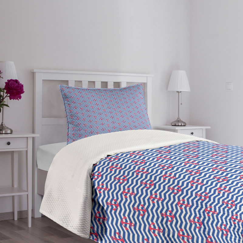 Geometric Coastal Design Bedspread Set