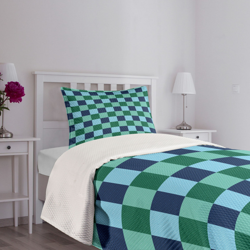 Polka Dot Squares Bedspread Set