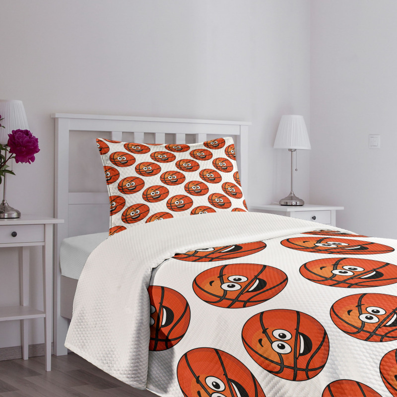 Happy Emoticon Balls Bedspread Set