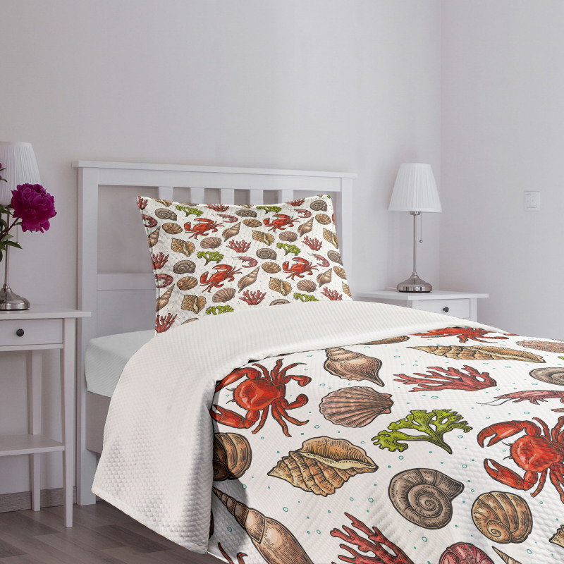 Maritime Shrimps Bedspread Set