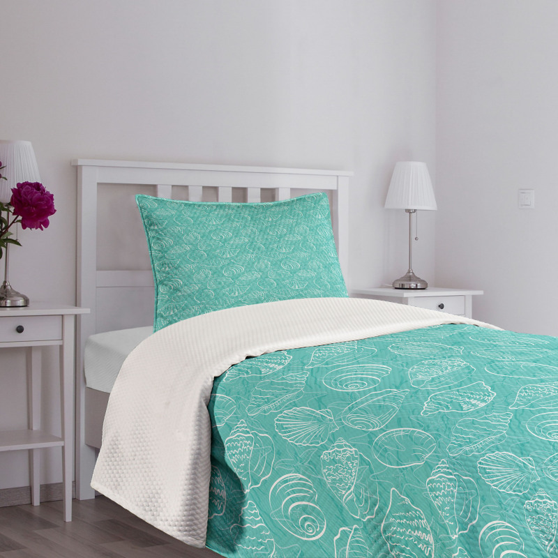 Doodle Marine Lines Bedspread Set