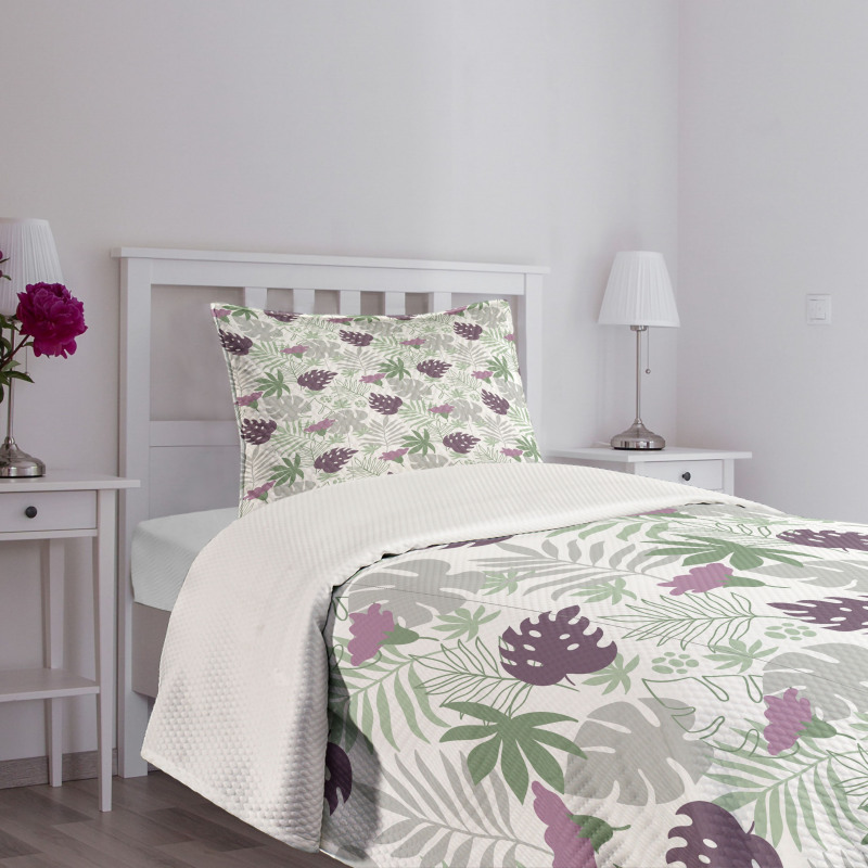 Tropical Botany Design Bedspread Set