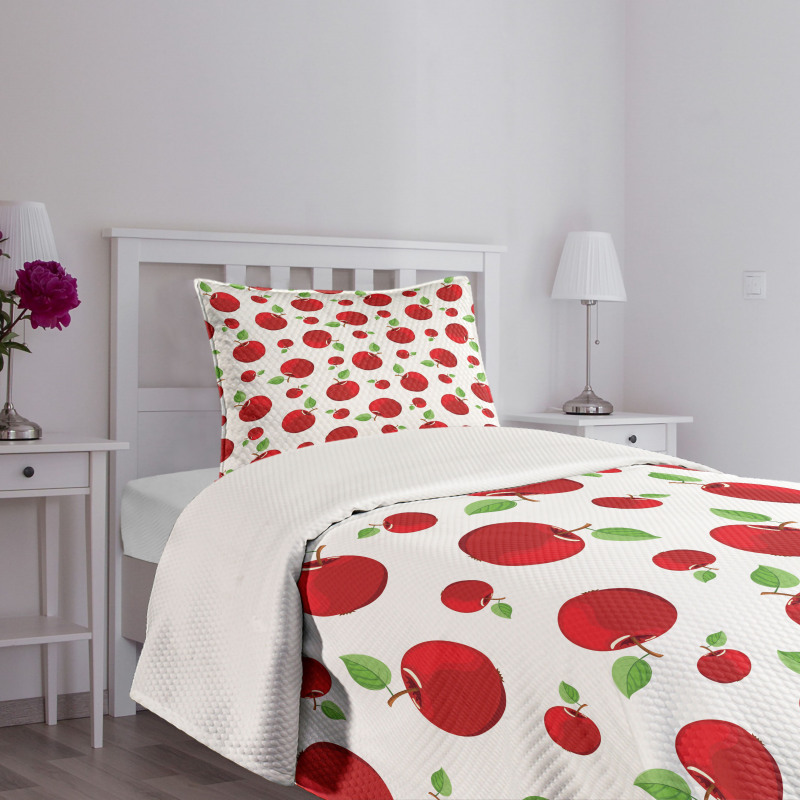 Vivid Cartoon Red Fruit Bedspread Set