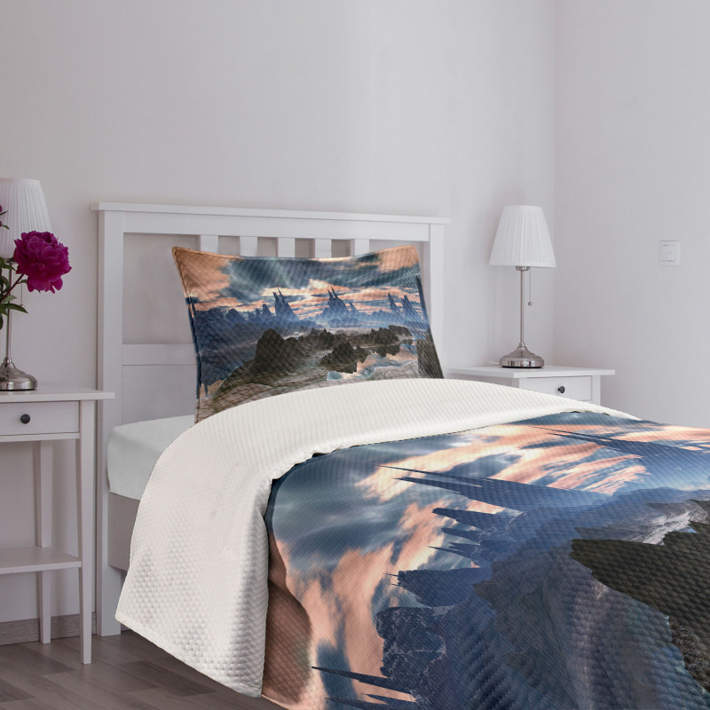 Rock Towers Alien World Bedspread Set