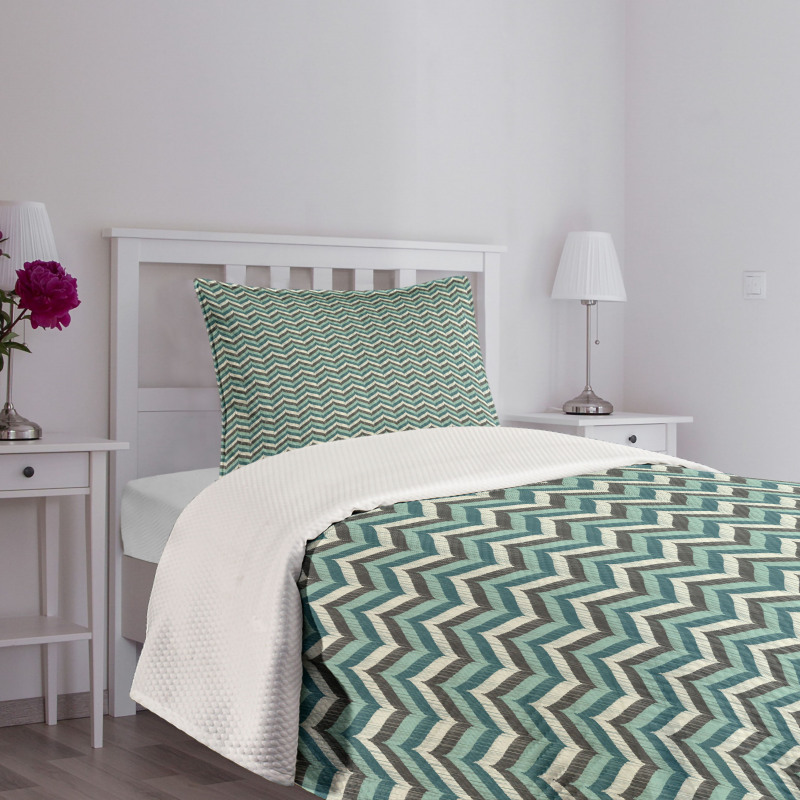 Abstract Wavy Lines Bedspread Set