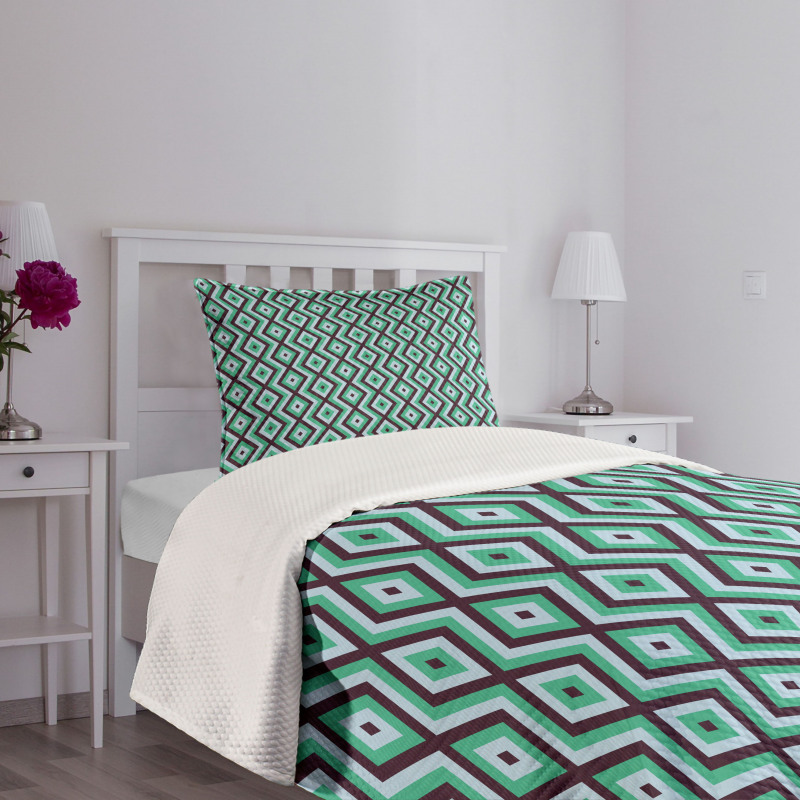 Retro Diamond Line Bedspread Set